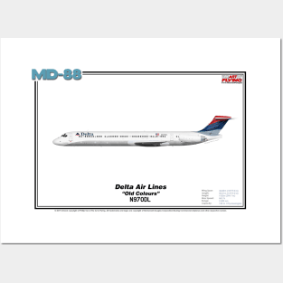 McDonnell Douglas MD-88 - Delta Air Lines "Old Colours" (Art Print) Posters and Art